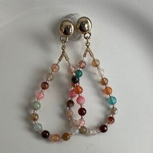 Elegant Multicolor Beaded Drop Earrings